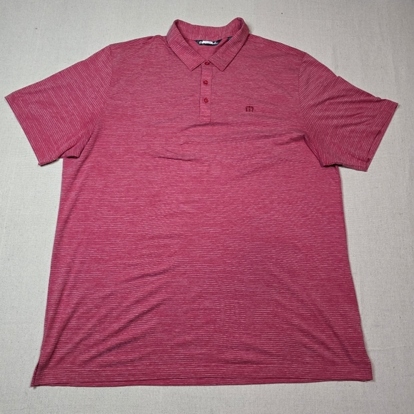 Travis Mathew Mens Size XXXL Golf Polo Shirt The Heater Polo Series Red Striped - Picture 1 of 7